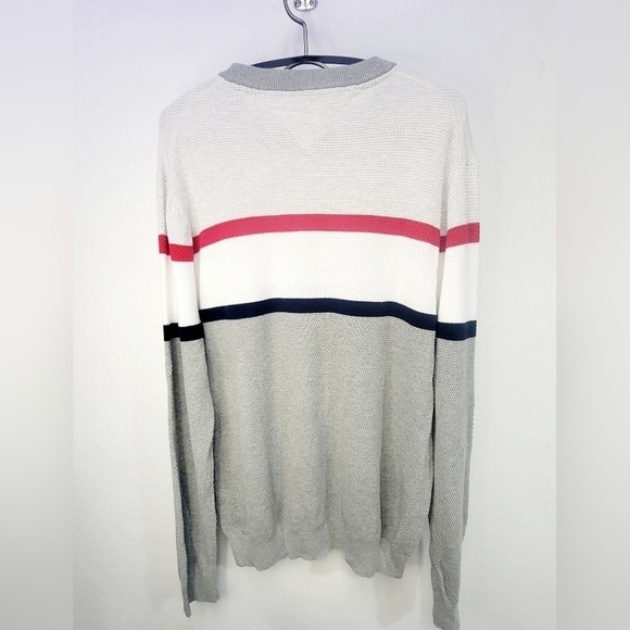 TOMMY HILFIGER Men's XXL Soft Cotton Pullover Colorblock Long Sleeve Sweater - Picture 9 of 9